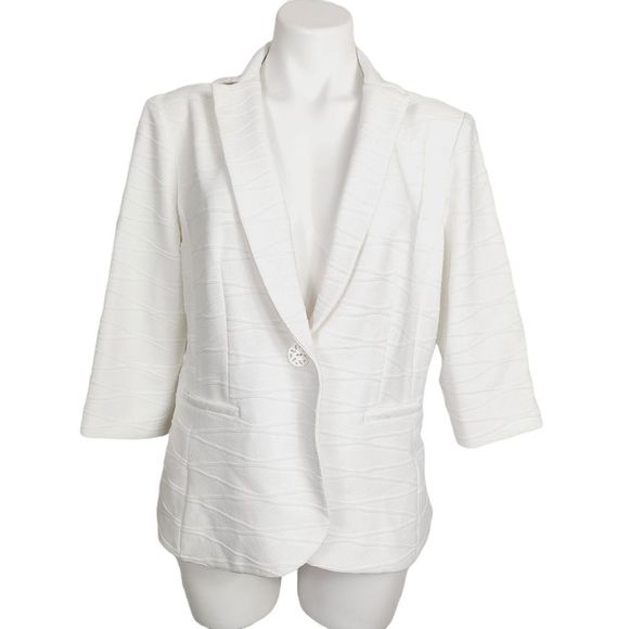 Joseph Ribkoff Jackets & Blazers - Joseph Ribkoff white textured blazer jacket Size 14